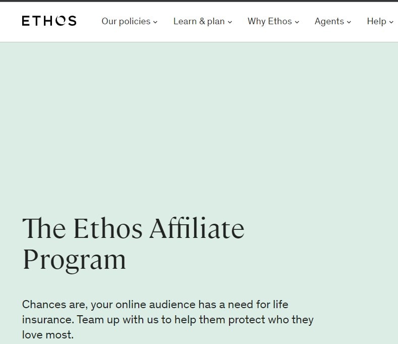 Ethos Life affiliate program