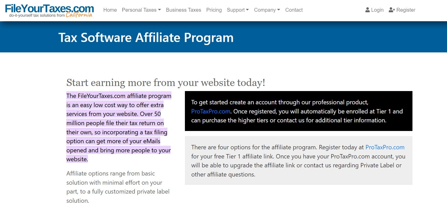 FileYourTaxes Affiliate Program: Tax Preparation Affiliate Programs