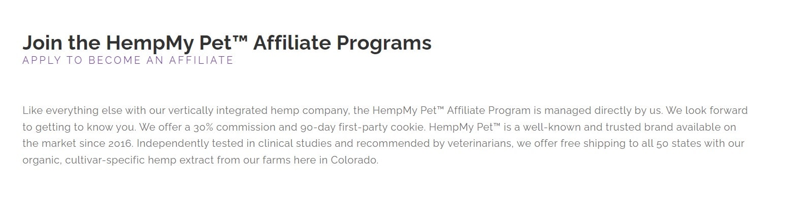 HempMyPet Affiliate Programs 
