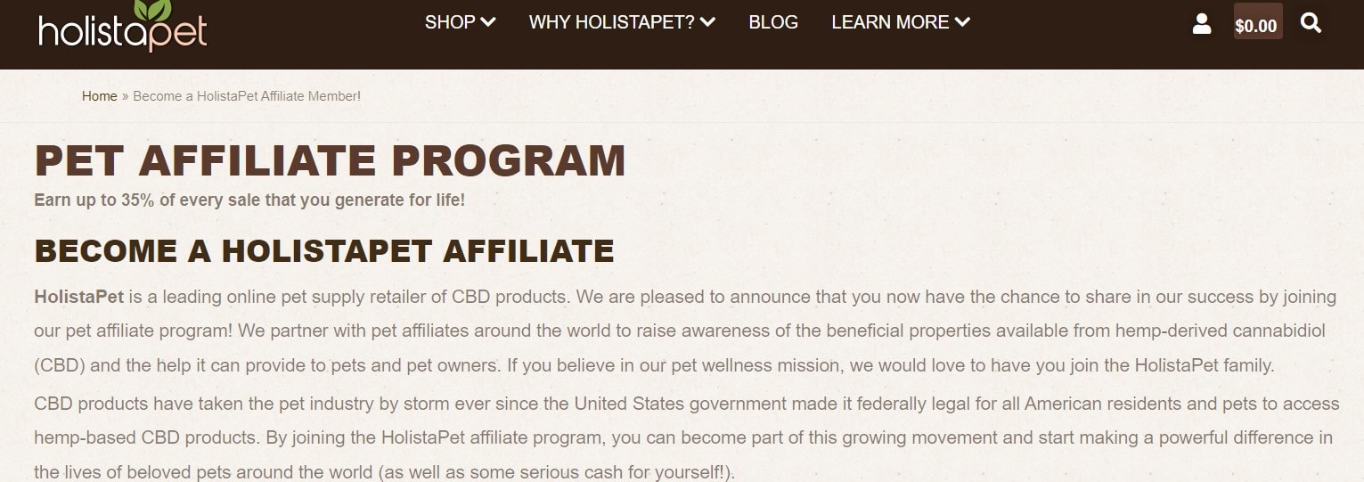 HolistaPet Affiliate Programs 