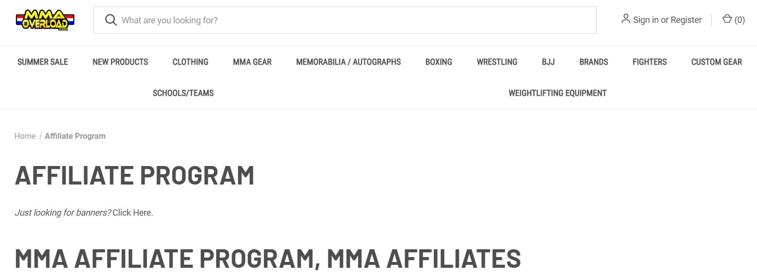 MMA Overload Affiliate Program