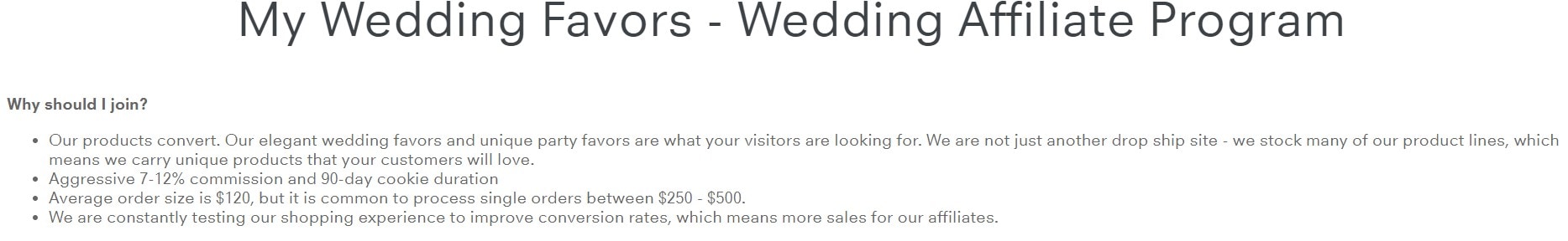My Wedding Favors Affiliate Programs