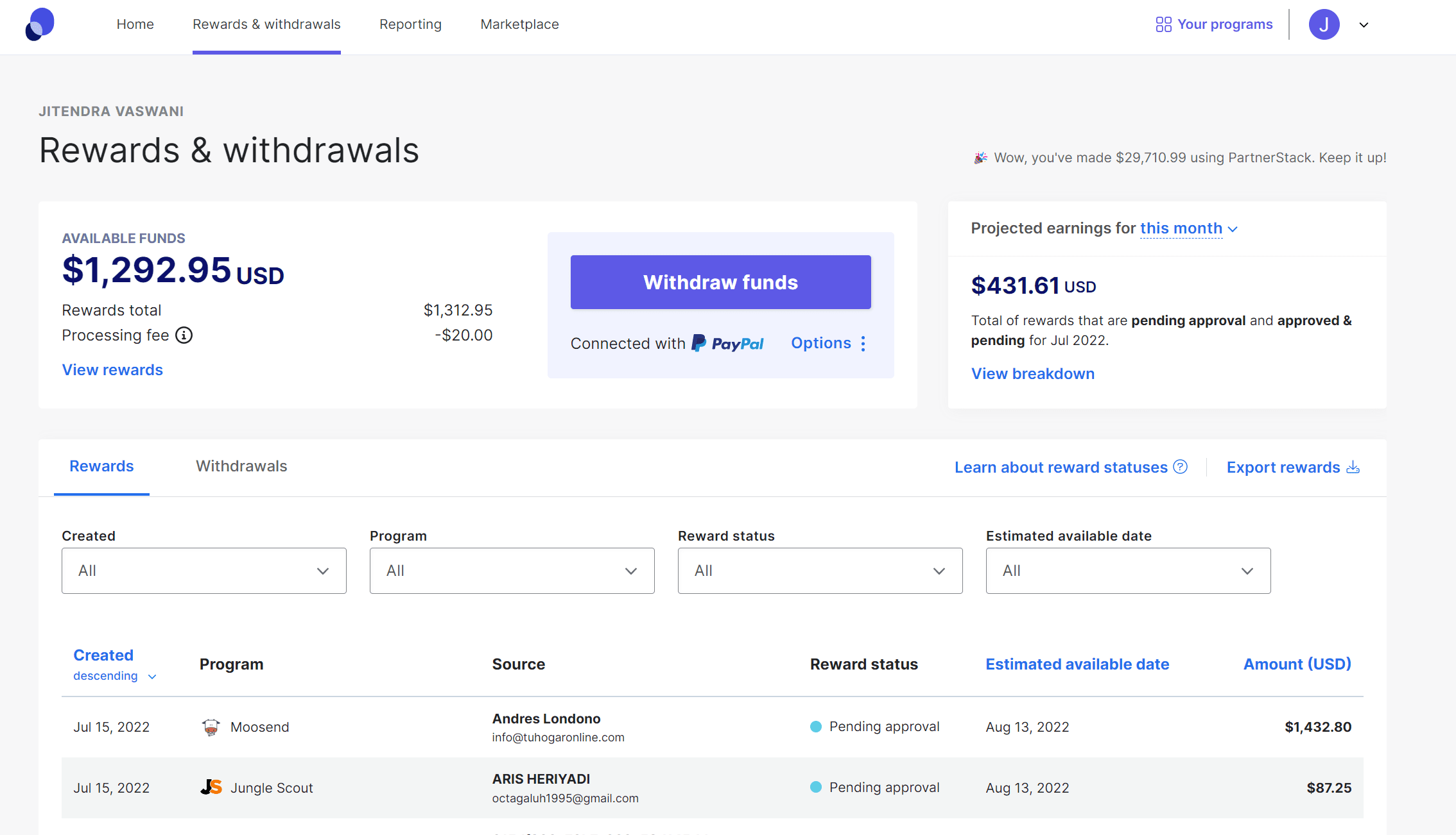 Parternstack dashboard