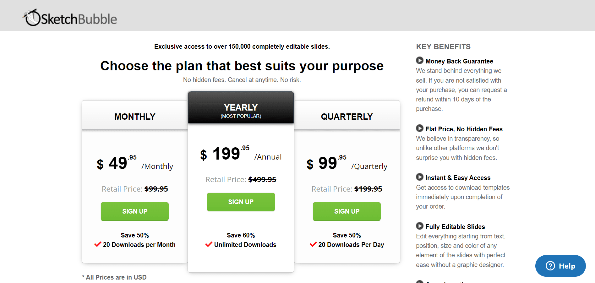 SketchBubble Pricing 