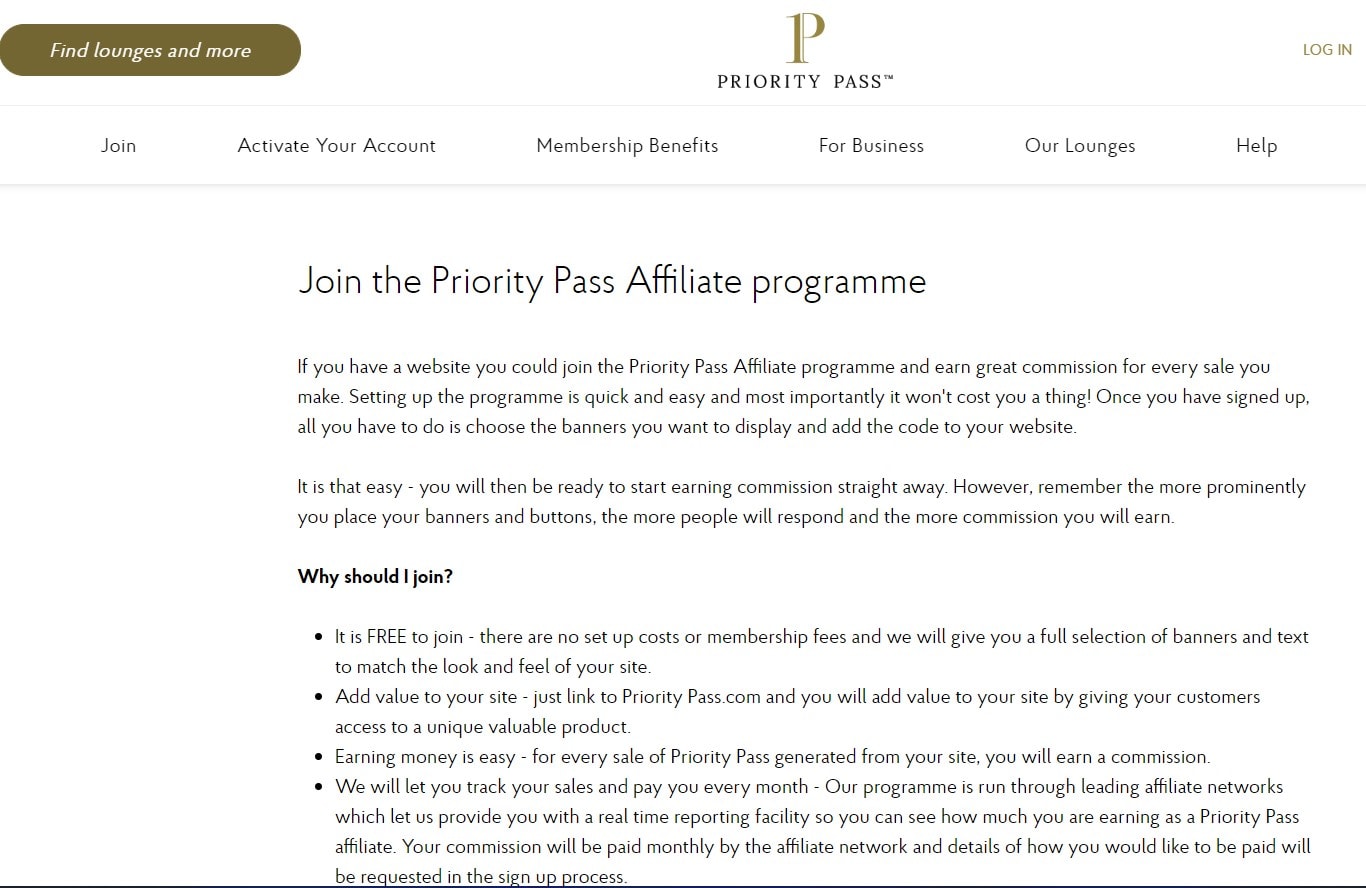 Priority Pass Affiliate Programs