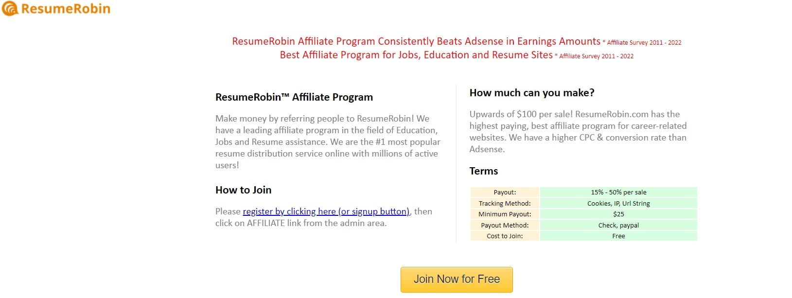 Resume Robin Job Affiliate Programs