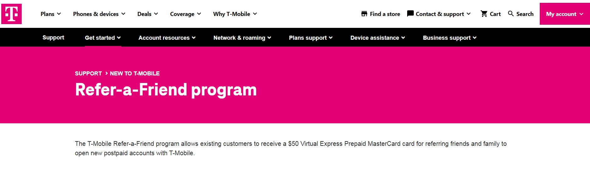 T-Mobile referral program