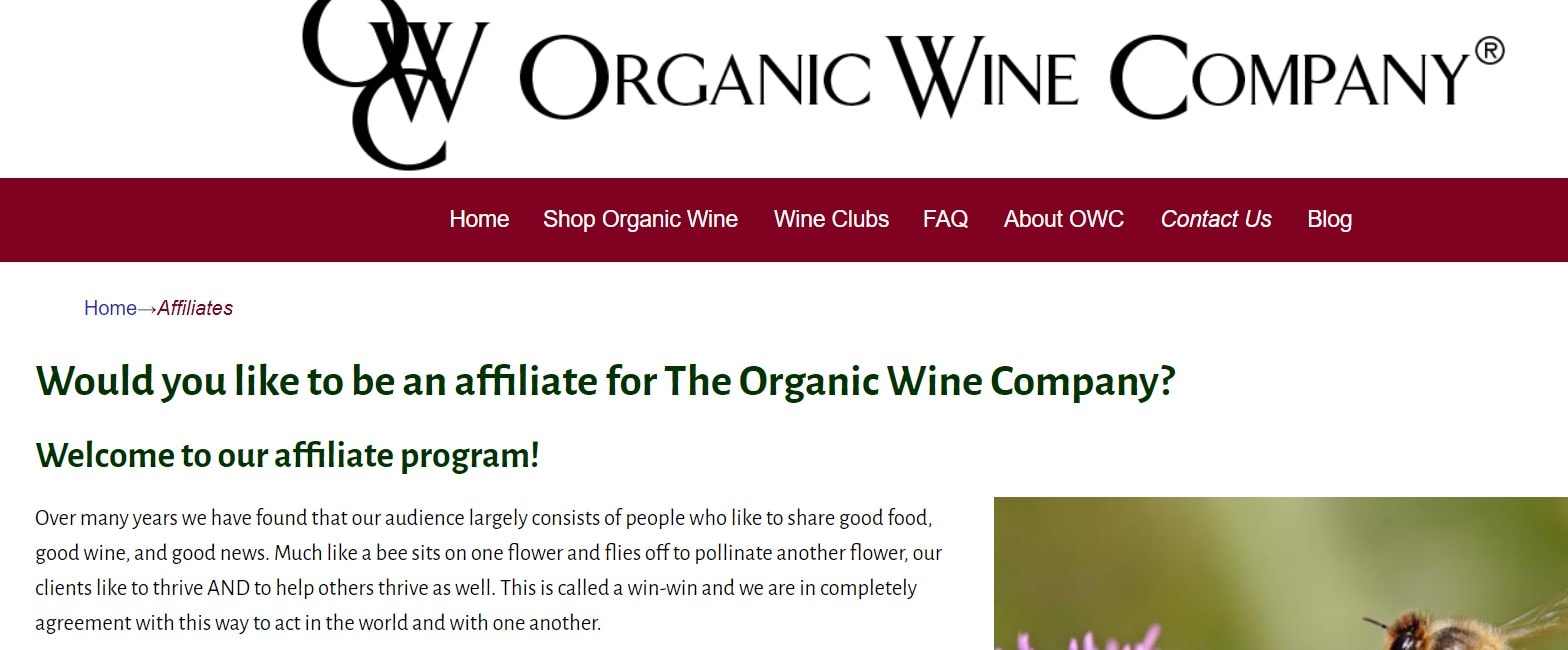 The Organic Wine Company affiliate programs