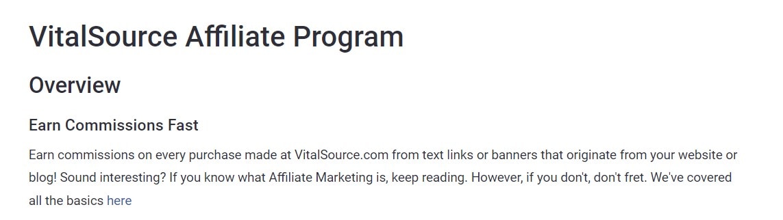 VitalSource book Affiliate Programs