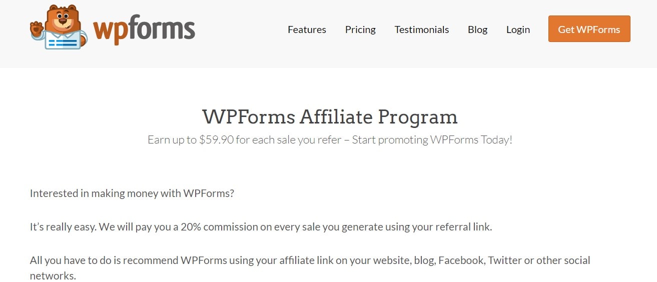 WPForms WordPress Affiliate Programs