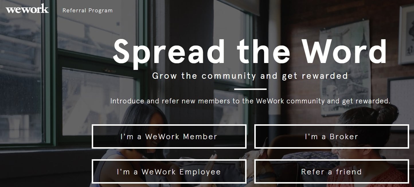 WeWork affiliate program