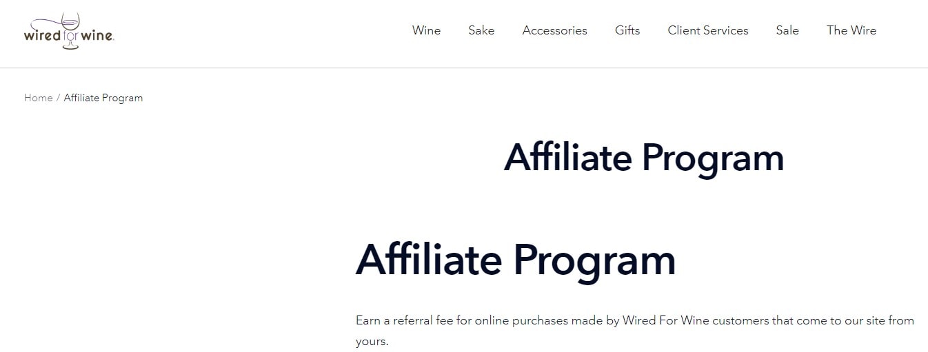 Wired For Wine affiliate programs