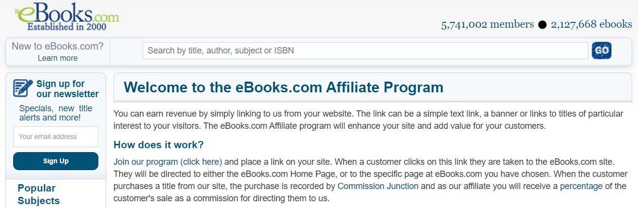 eBooks.com Programmi di affiliazione