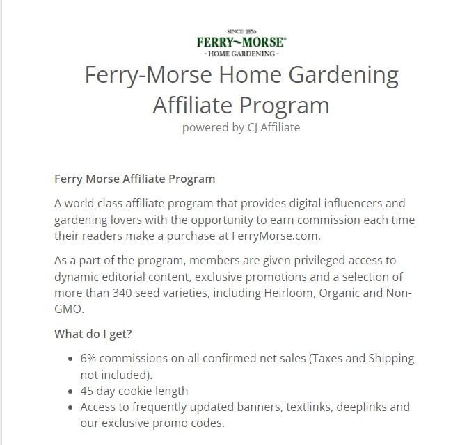 Ferry-Morse Affiliate Program