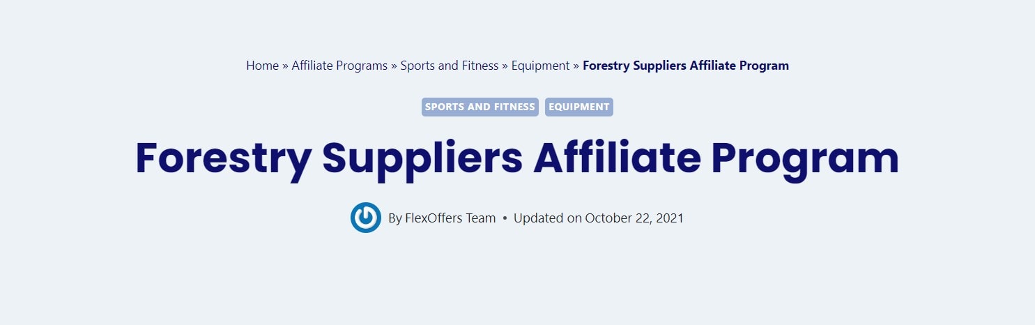 Forestry Suppliers Affiliate Program