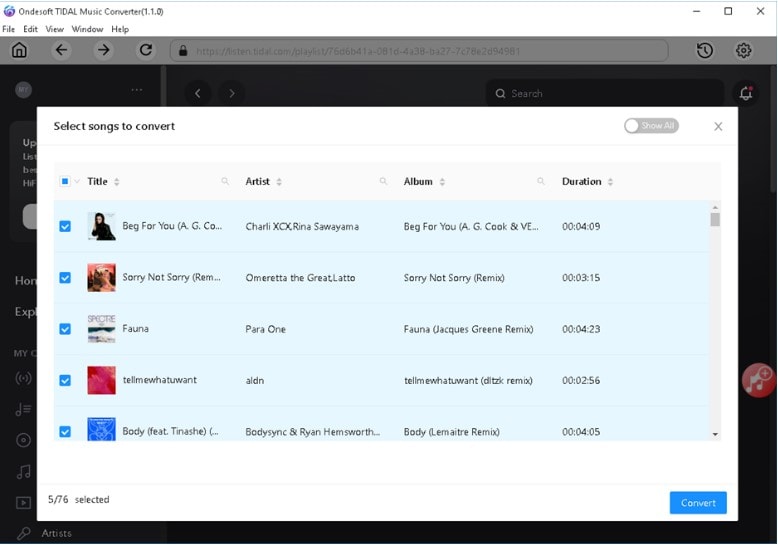 How To Use OndeSoft TIDAL Music Converter step4