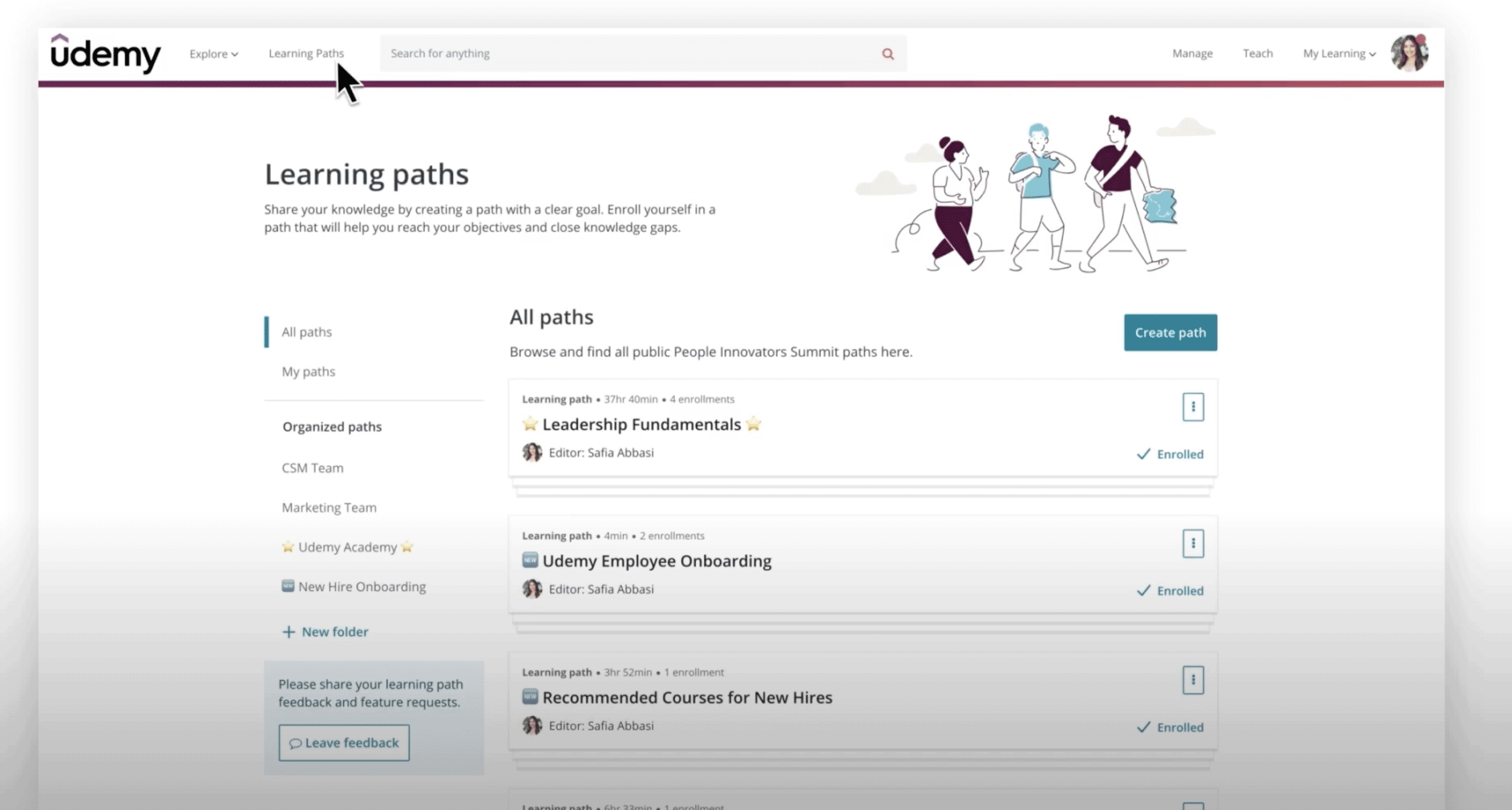 Learning Paths of Udemy