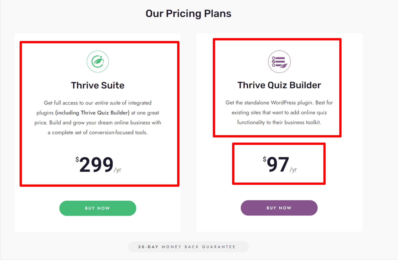 Thrive Quiz Builder Pricing