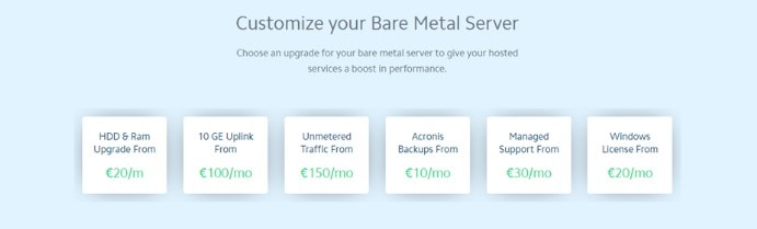 customize your bare metal servers