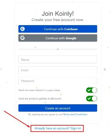 How To Sign Up Koinly step4