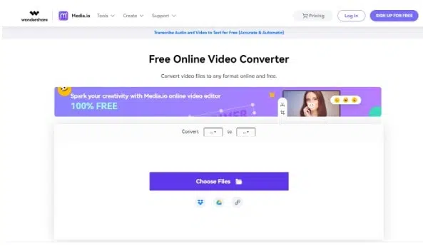 Media.io Free Online Video Converter