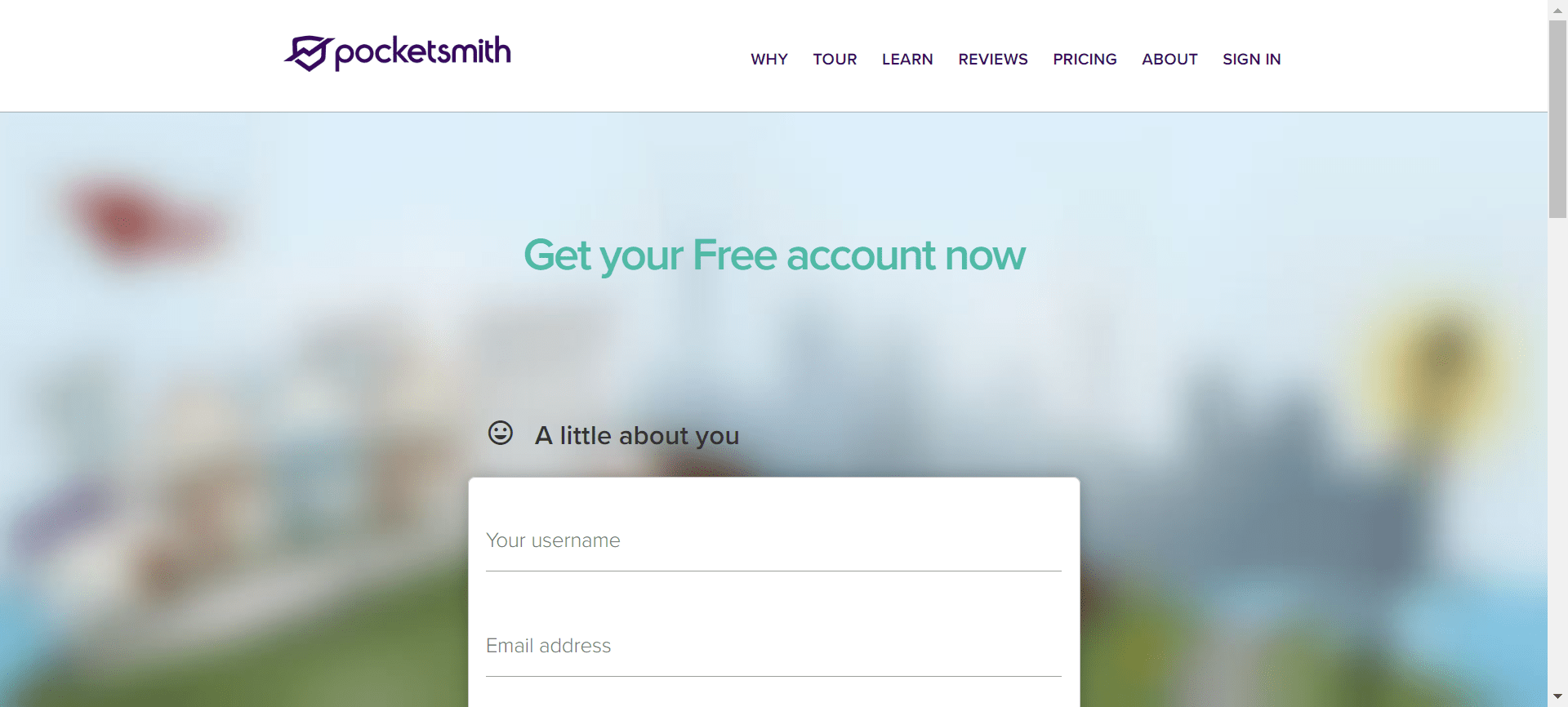 Signup Pocketsmith for Free