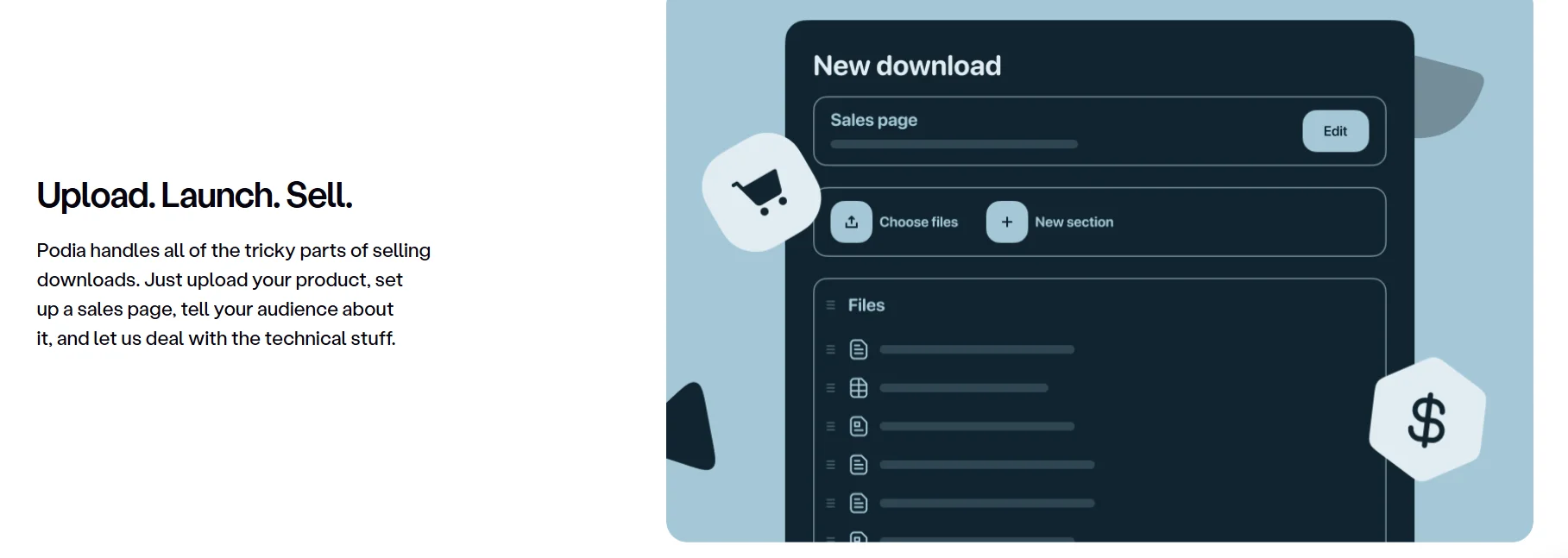 Podia digital downloadss