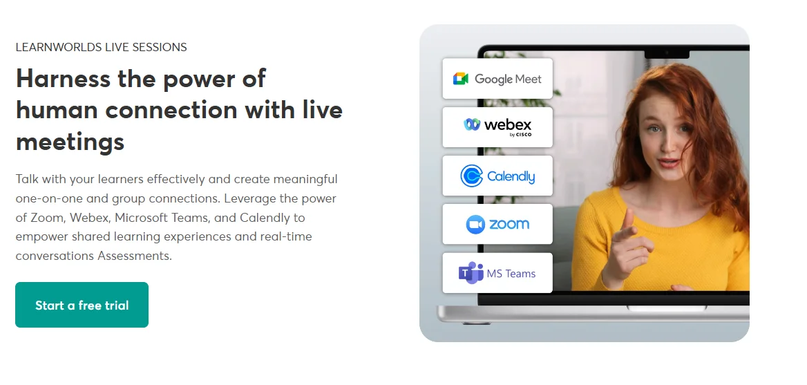 learnworlds live session feature