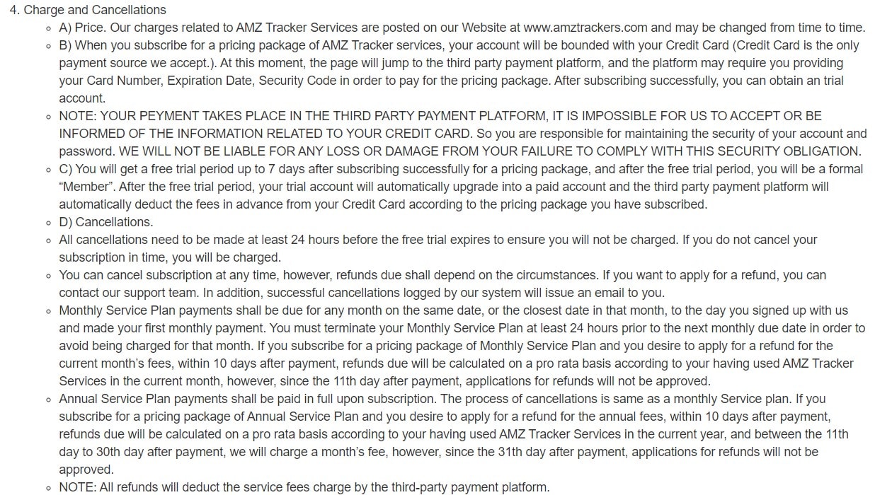  AMZ Tracker’s Terms and Conditions of Service: How Do I Cancel My AMZ Scout Account