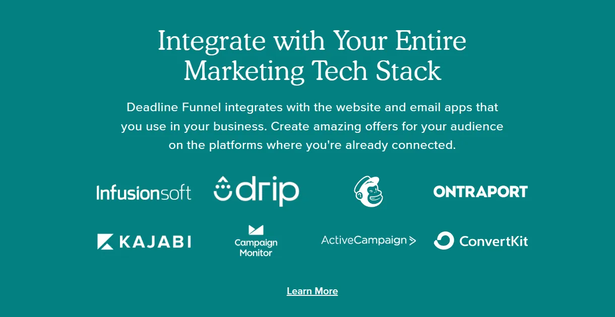 All Integrations That Deadline Funnel Have Are As Follows 