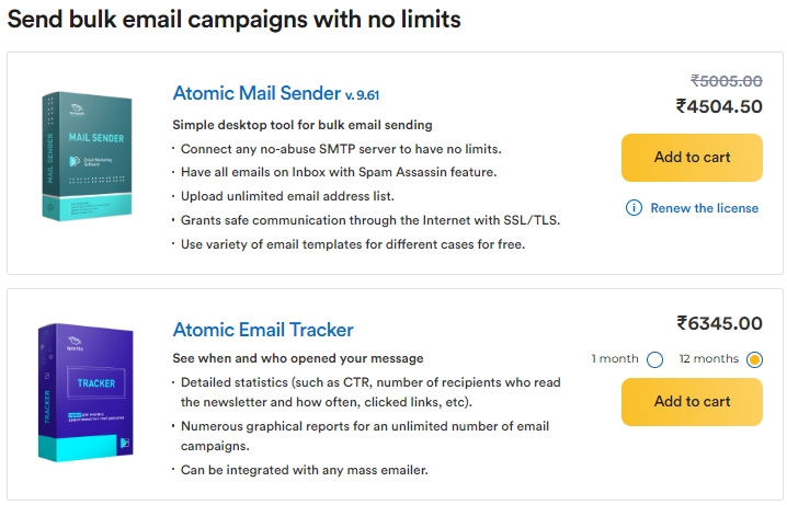 Atomic Email Sender - Tracker Price