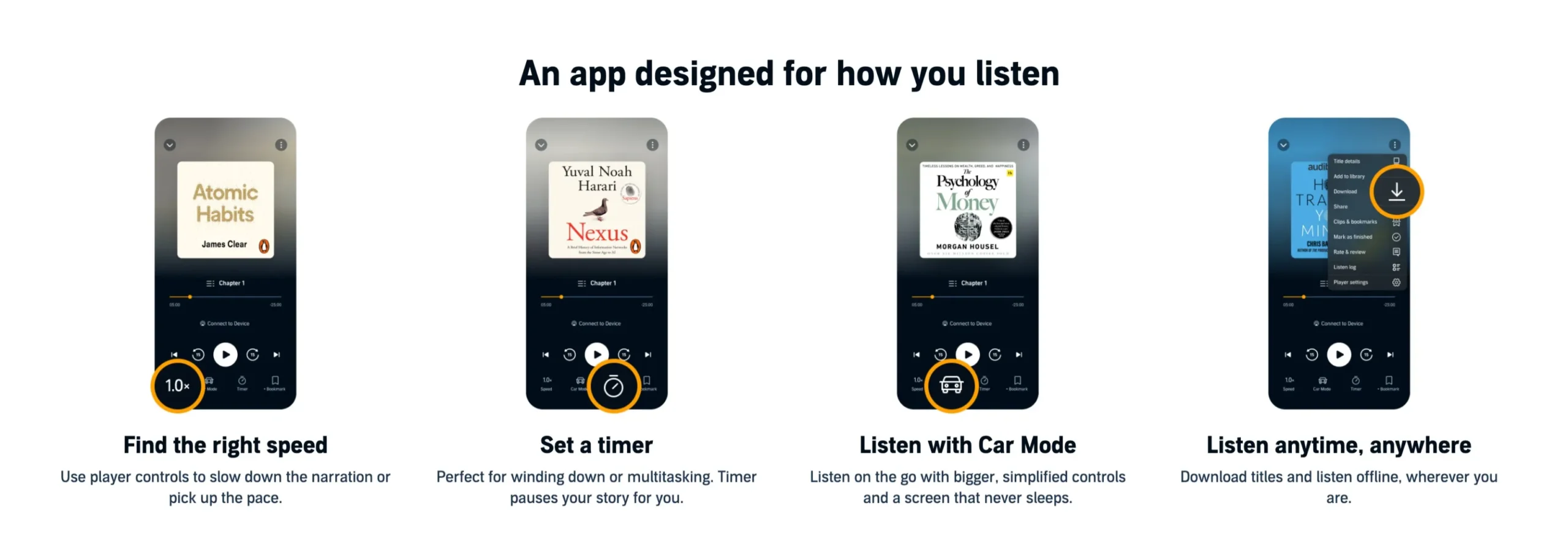 Audible Key Features & Benefits: