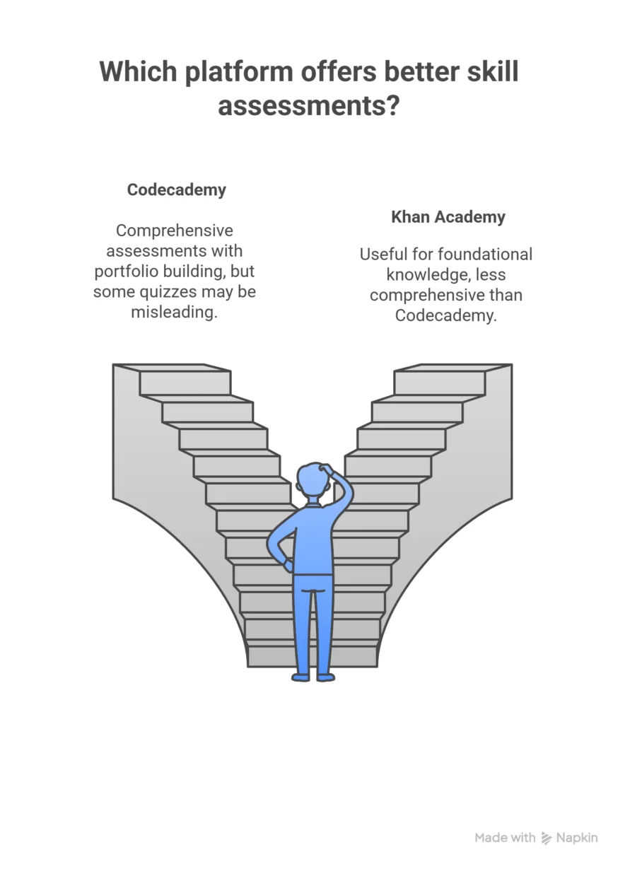 Codecademy Vs Khan academy Skill assessment 