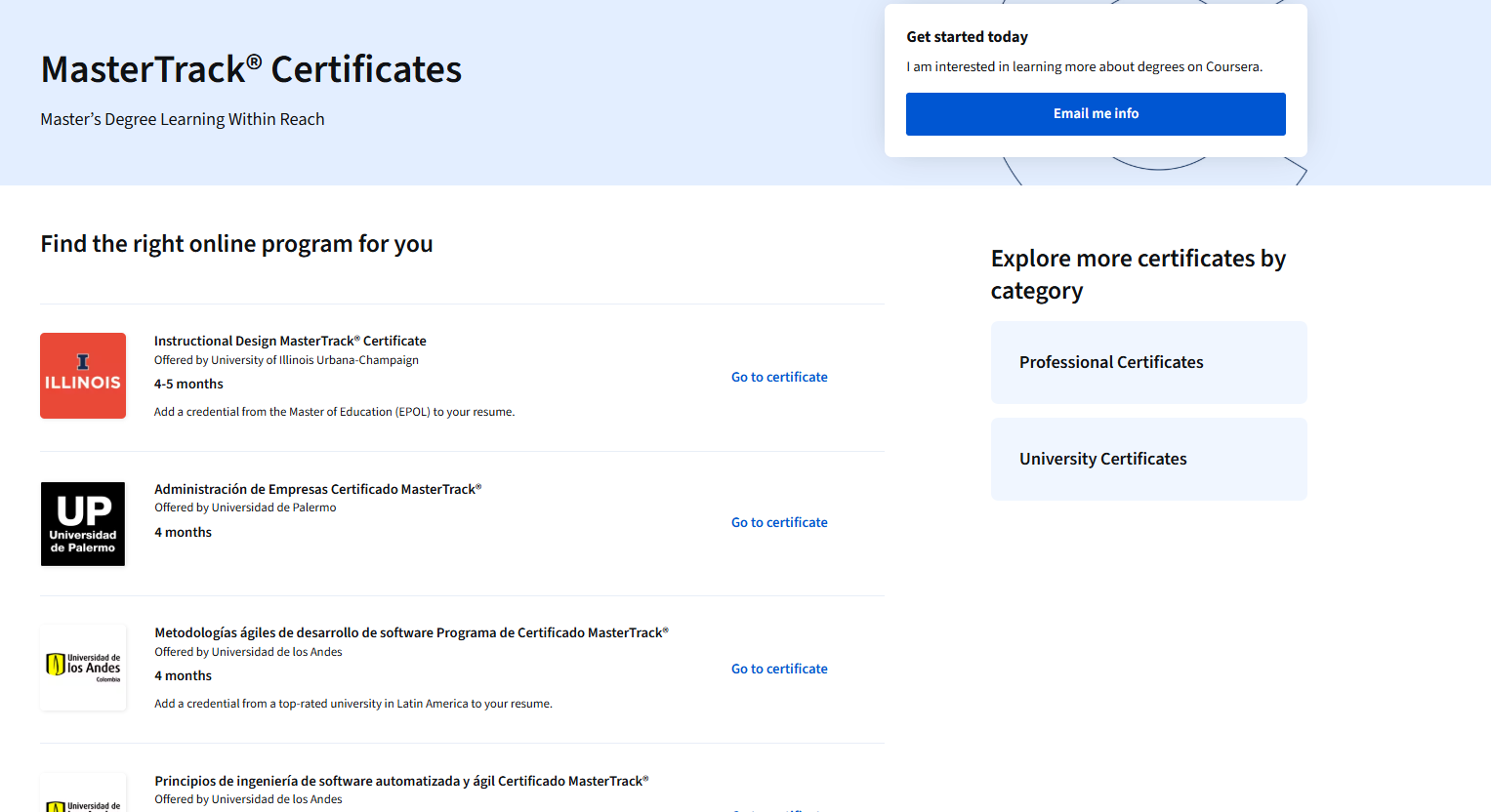 Coursera Mastertrack Programs Coursera Mastertrack Programs