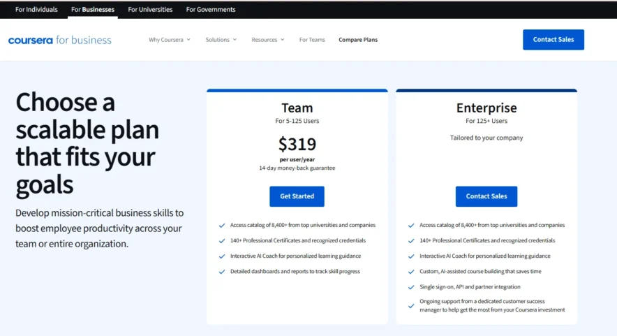 Coursera Pricing Plans 