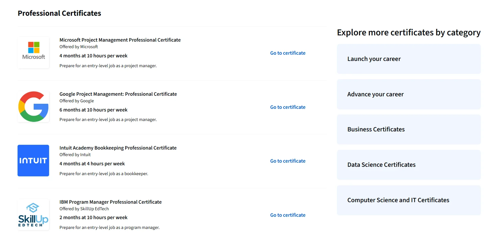 Coursera Proffessional Certficates Coursera Proffessional Certficates