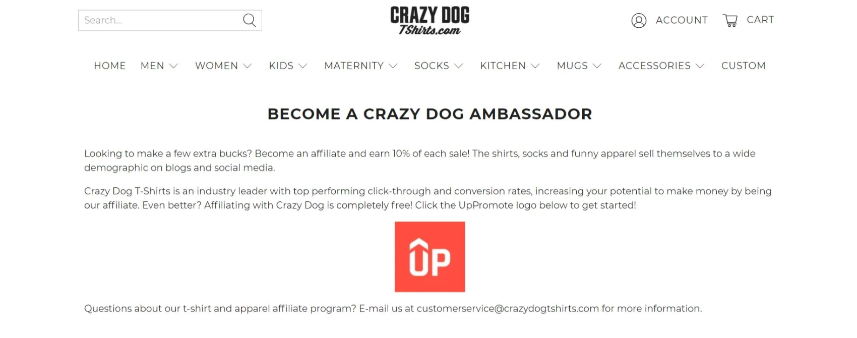 Crazy Dog T-Shirts Affiliate Program