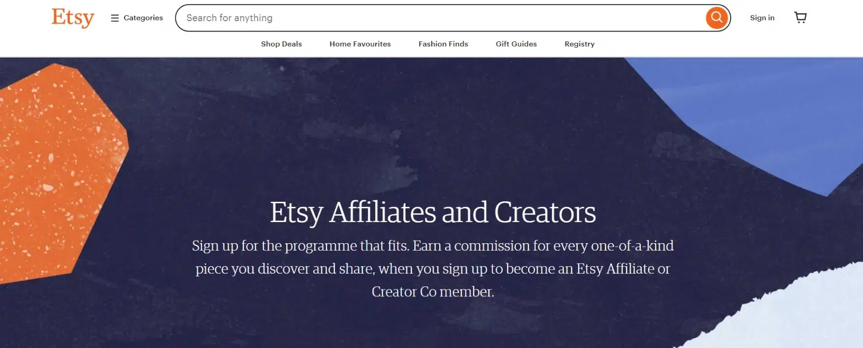 Etsy affiliate program