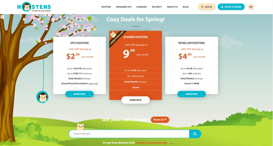 Hostens - Price plan