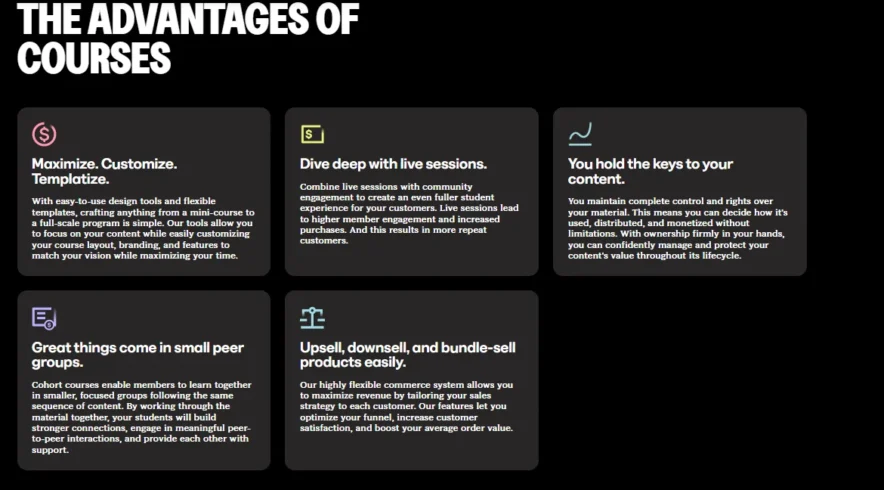 Kajabi Courses advantages