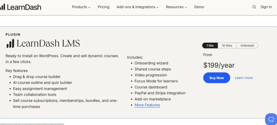 Learndash Lms pricing 