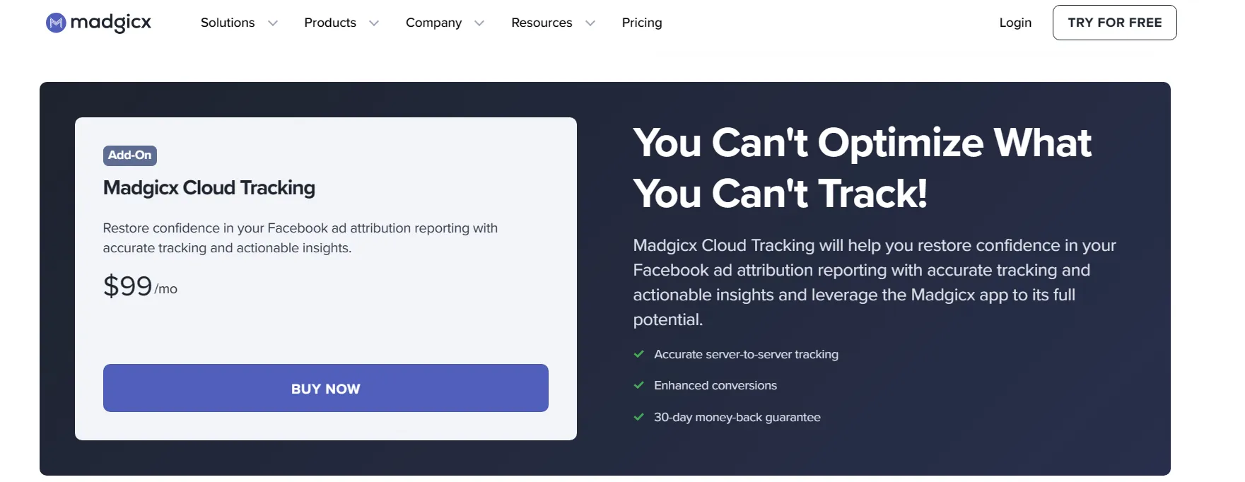 Madgicx Cloud-tracking