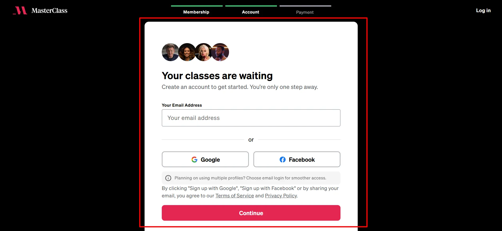 Login com cupom MasterClass - Passo 4