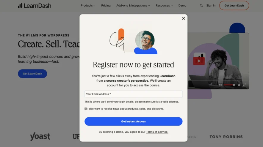Provide Your Email To LearnDash