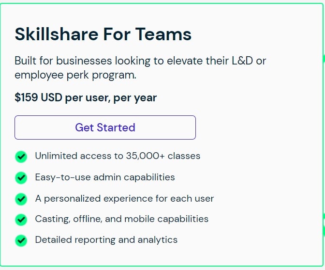 Skillshare new Pricing Plans