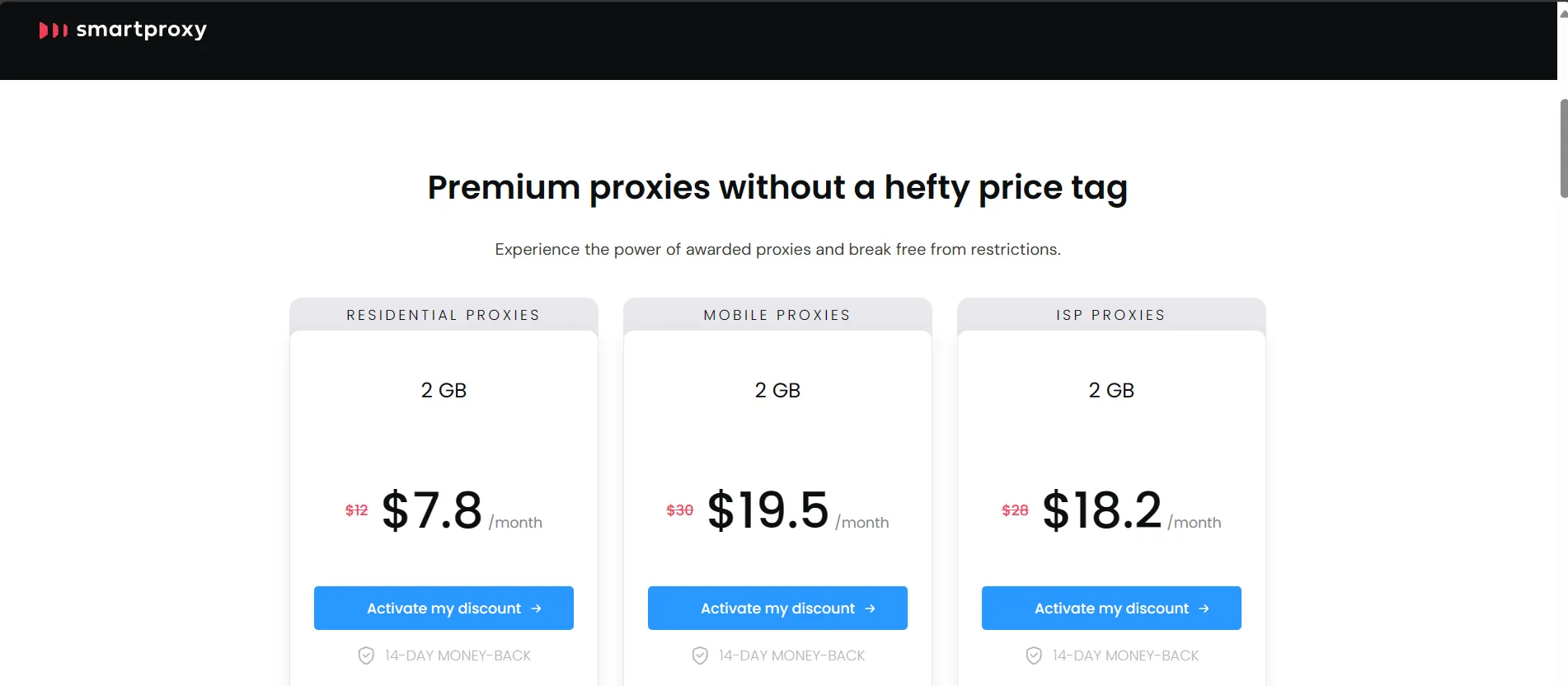 Smartproxy pricing