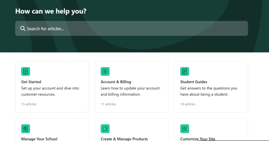 Teachable Customer support 