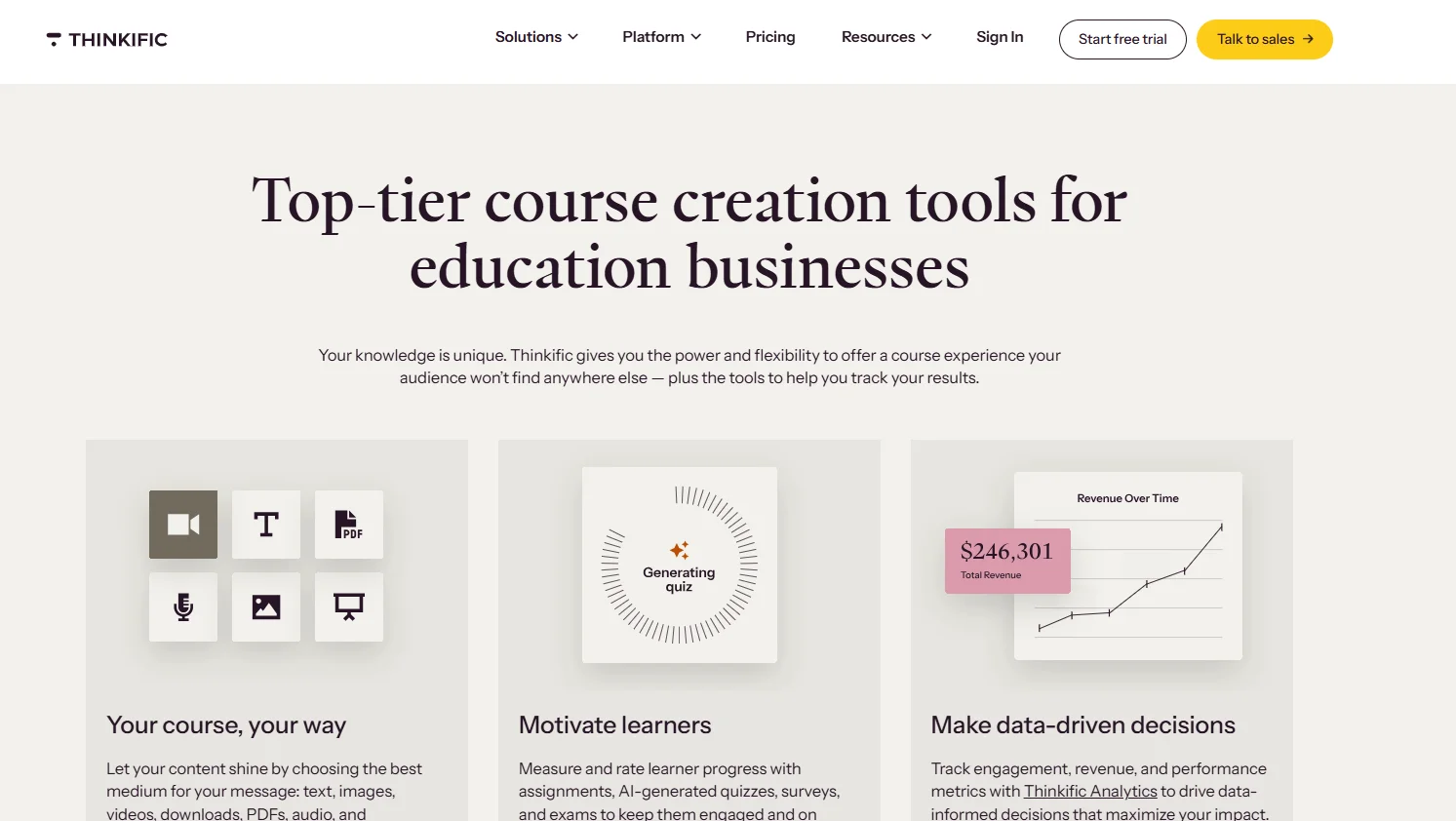 Thinkific Course Creation Tool