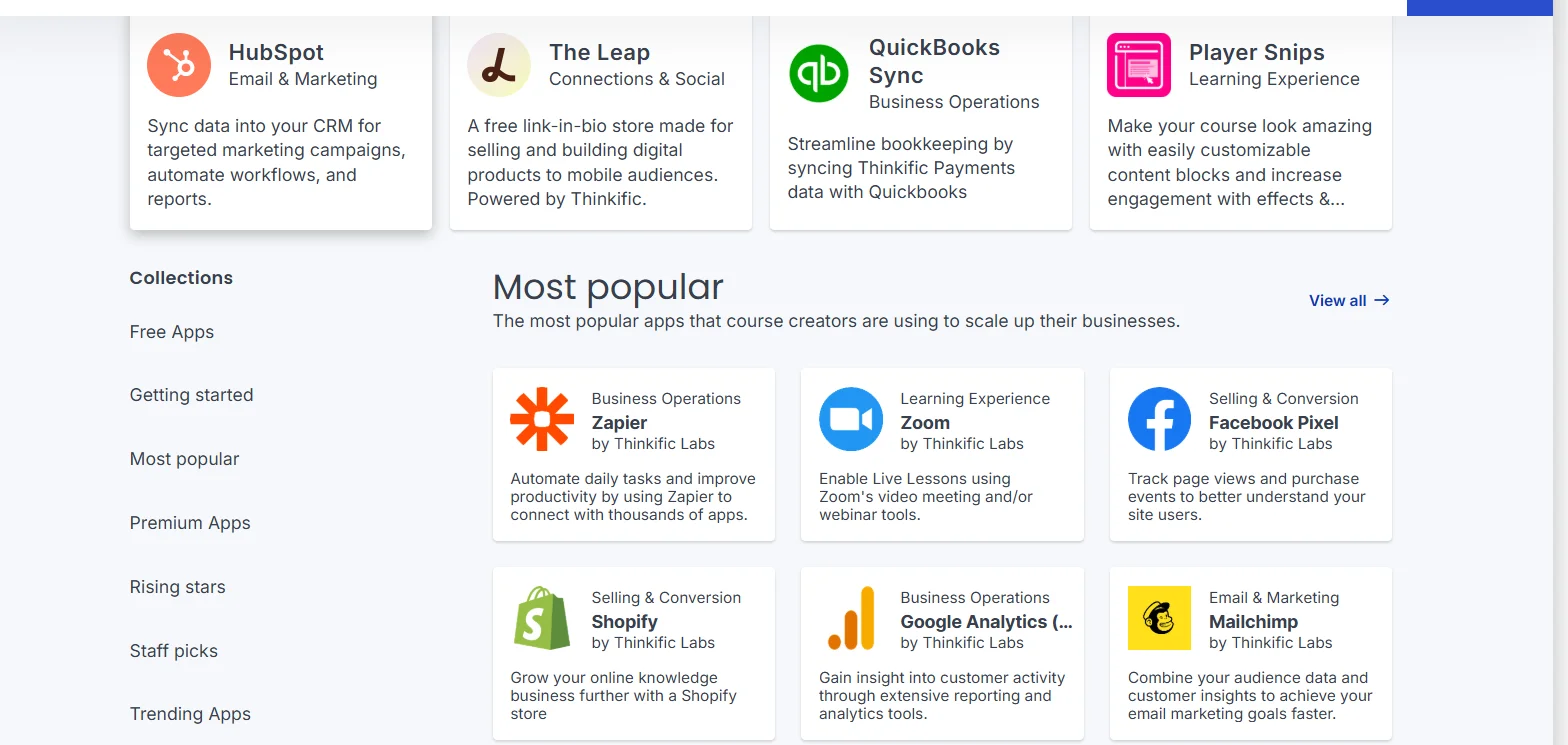 Thinkific Integrations