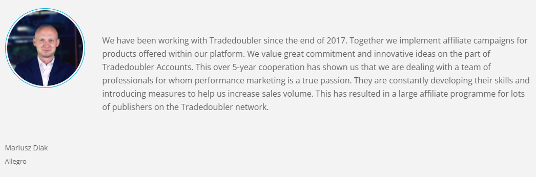 TradeDoubler Customer Review